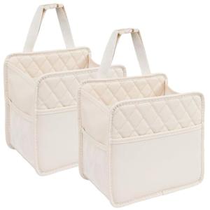 LUNYI Waterproof PU Leather Car Seat Organizer, 2-Pack