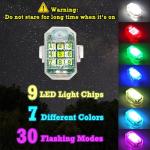 LED Strobe Lights - 4 Pack, RGB Emergency Signals