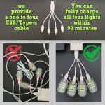 LED Strobe Lights - 4 Pack, RGB Emergency Signals