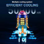 Bright White H4 LED Headlight Bulbs - 2 Pack