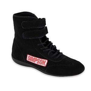Simpson High-Top Racing Shoes for Men, Black, Size 10