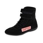 Simpson High-Top Racing Shoes for Men, Black, Size 10
