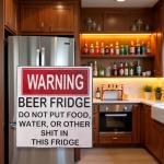 Funny Beer Fridge Warning Sticker for Cars