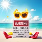 Funny Beer Fridge Warning Sticker for Cars