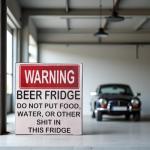 Funny Beer Fridge Warning Sticker for Cars