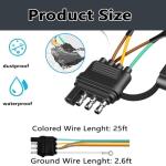 25Ft 4-Pin Trailer Wiring Harness Kit