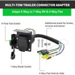 MECMO 4-Way to 7-Way Trailer Wiring Adapter Kit