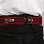 1969 Camaro Z/28 Emblem Seatbelt Belt - Red/Black/Gray/Silver