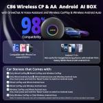 ATOTOZONE CB6 Wireless CarPlay & Android Auto Adapter