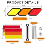 Tri-Color Grille Badge for Toyota Cars (Yellow/Orange/Red)