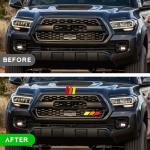 Tri-Color Grille Badge for Toyota Cars (Yellow/Orange/Red)