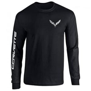 Corvette C7 Logo Long Sleeve T-Shirt, XL, Black