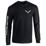 Corvette C7 Logo Long Sleeve T-Shirt, XL, Black