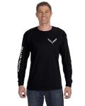 Corvette C7 Logo Long Sleeve T-Shirt, XL, Black