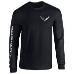 Corvette C7 Logo Long Sleeve T-Shirt, XL, Black
