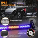 35" Amber Blue LED Traffic Advisor Light Bar