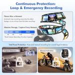 VSYSTO Q6L Waterproof 2-Channel Motorcycle Dash Cam