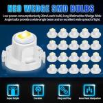 NATEFEMIN White LED Dash Light Bulbs - 20 Pack