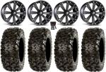 9-Piece Bundle: MSA Black Kore ATV Wheels & Tires