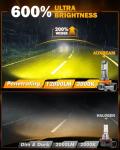 Auxbeam H11 H8 H9 Yellow Fog Lights - 12000LM