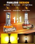 Auxbeam H11 H8 H9 Yellow Fog Lights - 12000LM