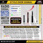 Carbon Fiber Universal Car Antenna: 5” Polished Black