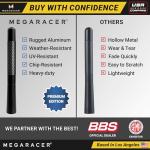 Carbon Fiber Universal Car Antenna: 5” Polished Black