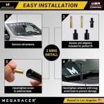 Carbon Fiber Universal Car Antenna: 5” Polished Black