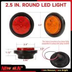 LED Trailer Marker Lights - 4 Pack, Amber & Red