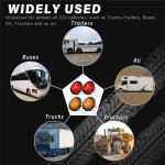 LED Trailer Marker Lights - 4 Pack, Amber & Red