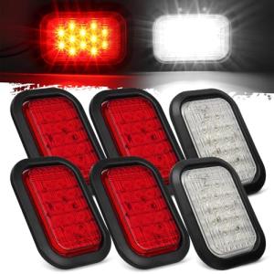 6-Pack LED Rectangle Trailer Hitch Lights