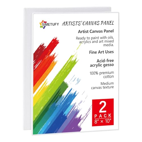 Simetufy Canvas Boards: 2 Pack, 8x10 Inch