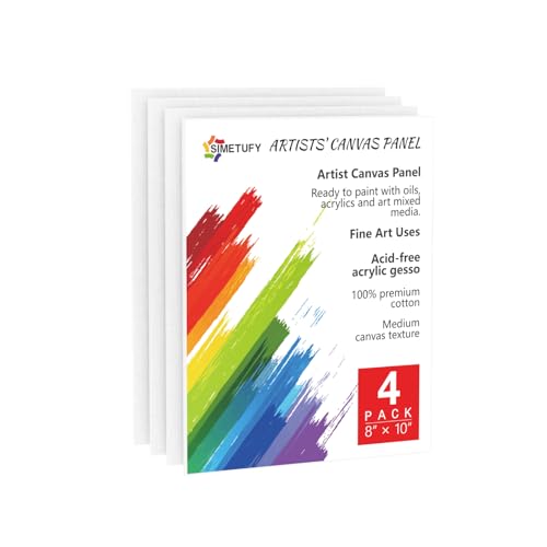 4-Pack 8x10 Blank Canvas Boards for Art