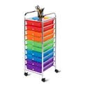 Honey Can Do 10-Drawer Multi-Color Rolling Cart, Rainbow