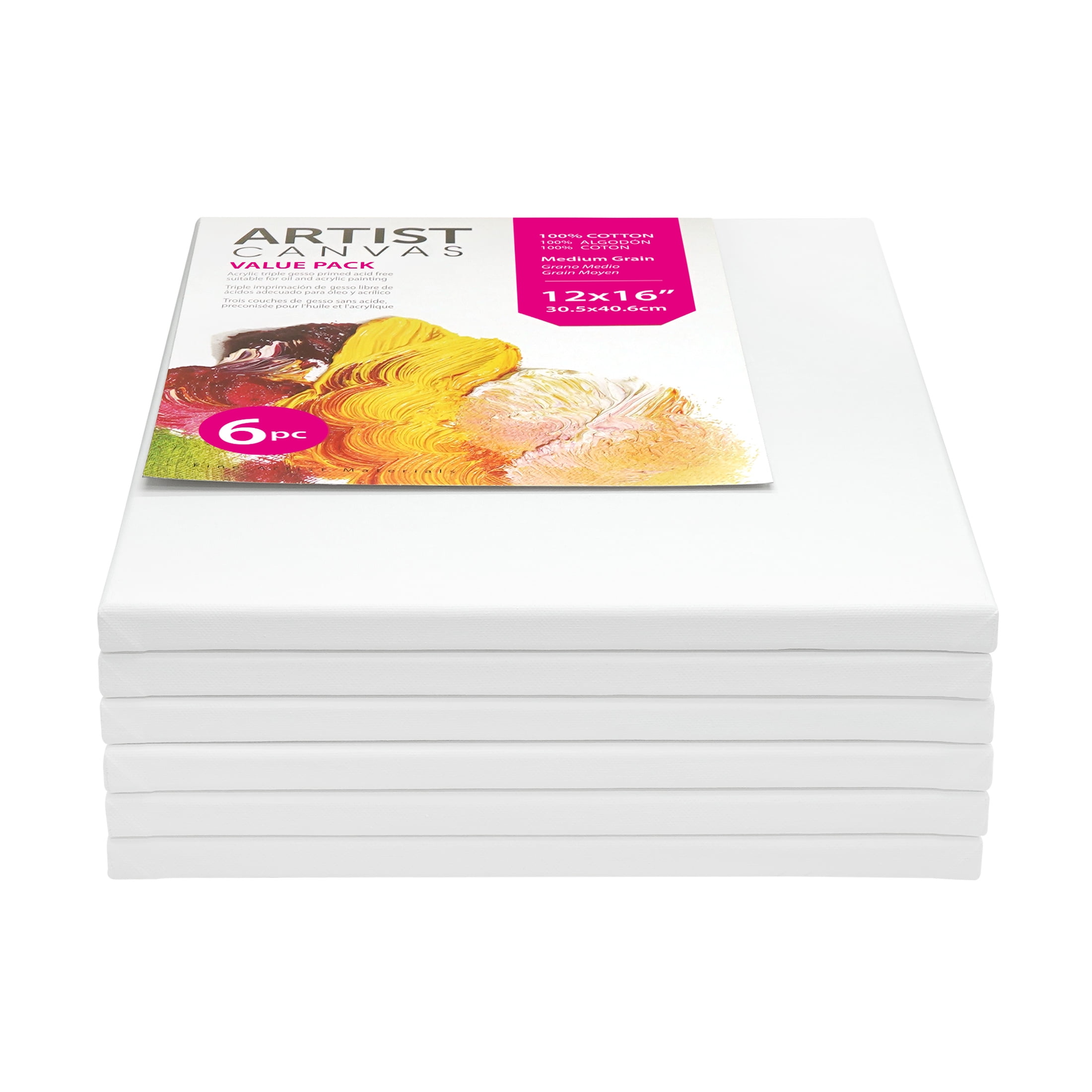 6-Pack 12x16 Canvas, Acid-Free