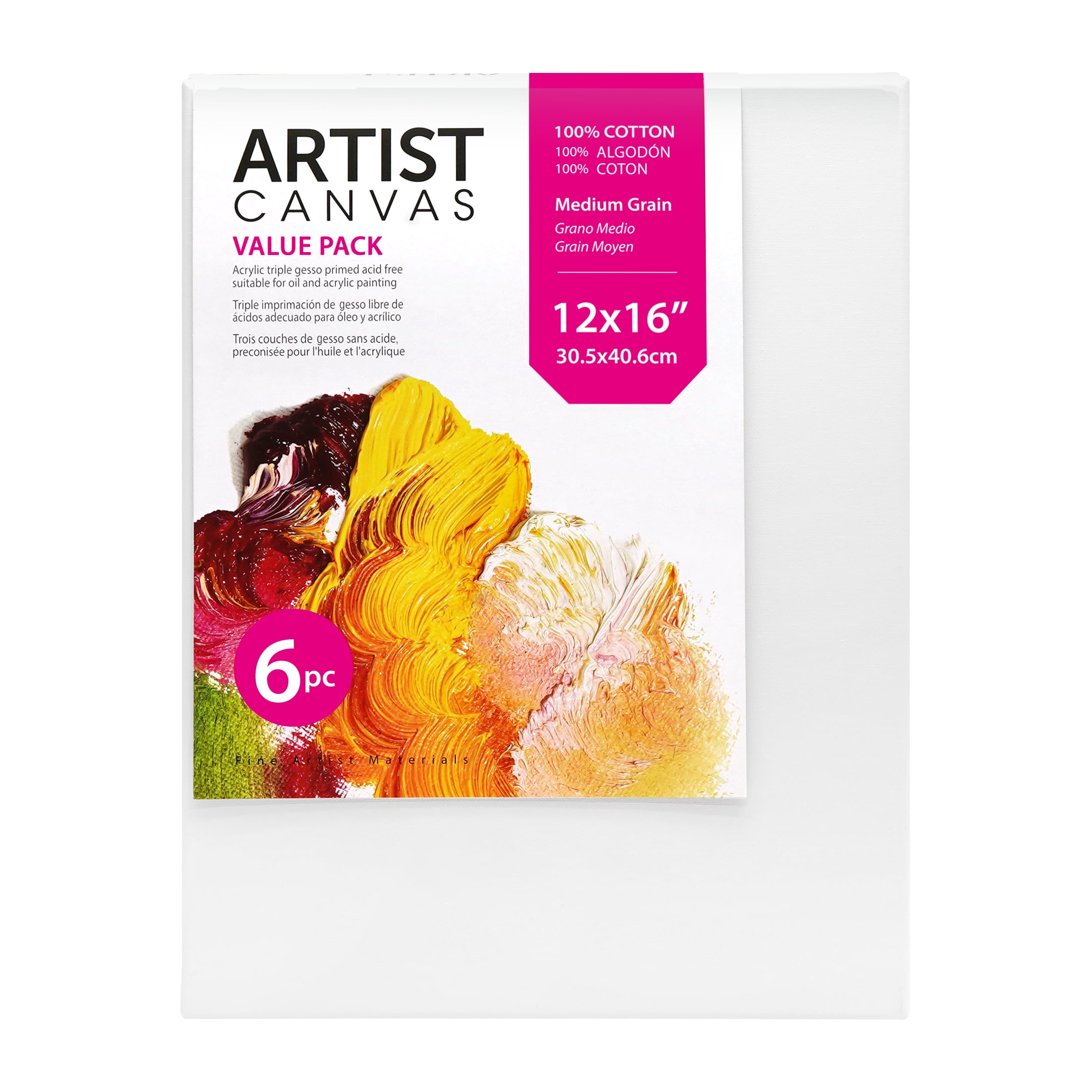 6-Pack 12x16 Canvas, Acid-Free