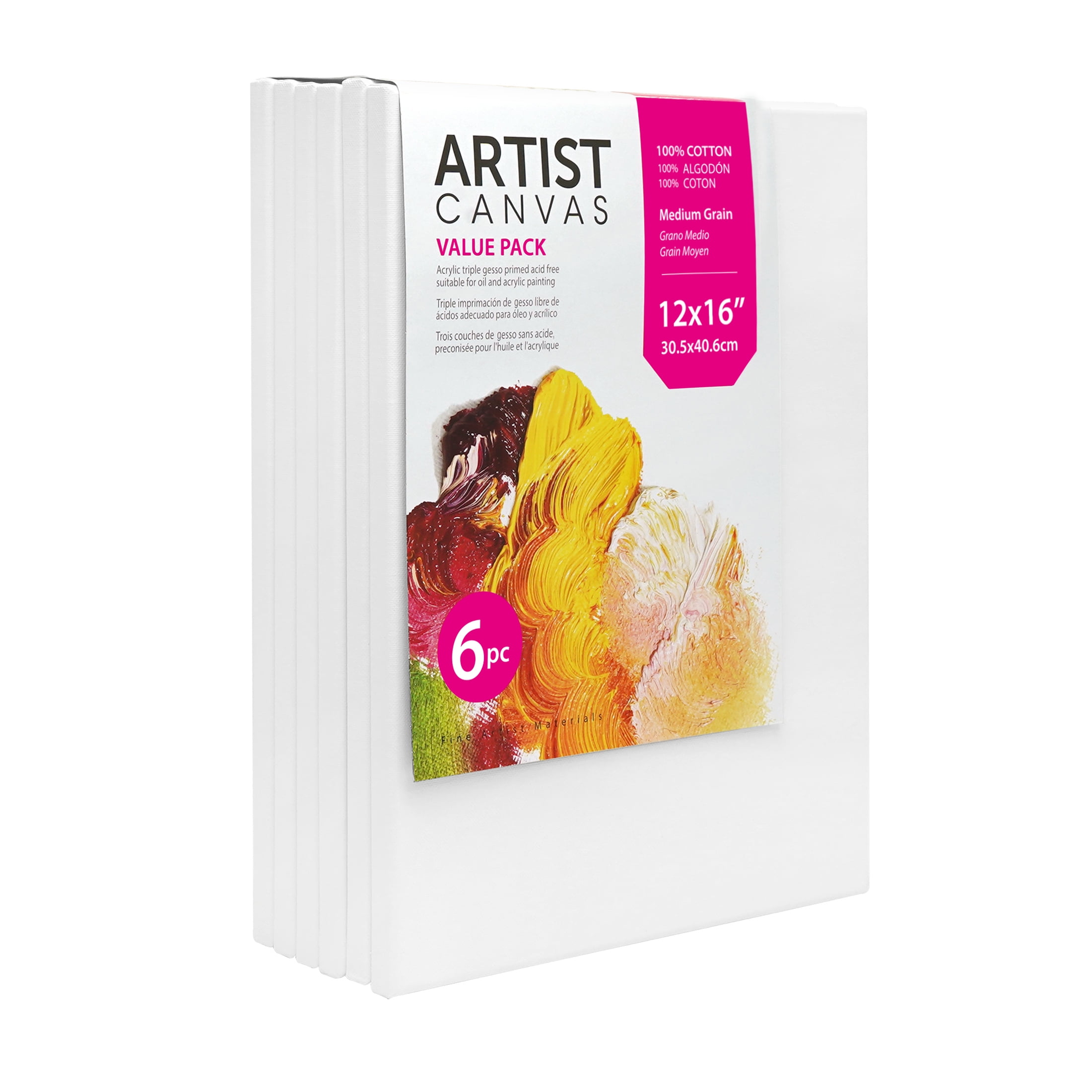 6-Pack 12x16 Canvas, Acid-Free