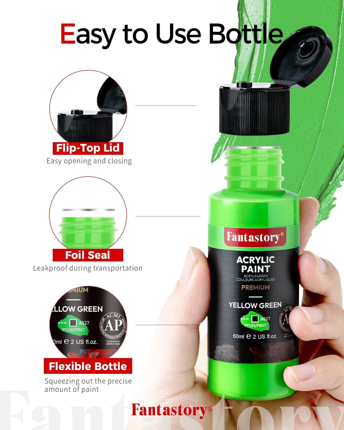 Fantastory 2 oz Acrylic Paint Set, 24 Pieces