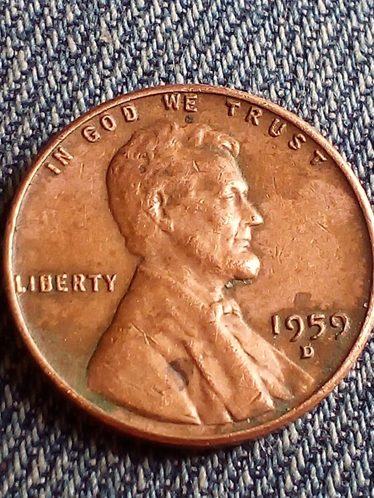 1959 D Lincoln Penny Error "L" - Rare Coin
