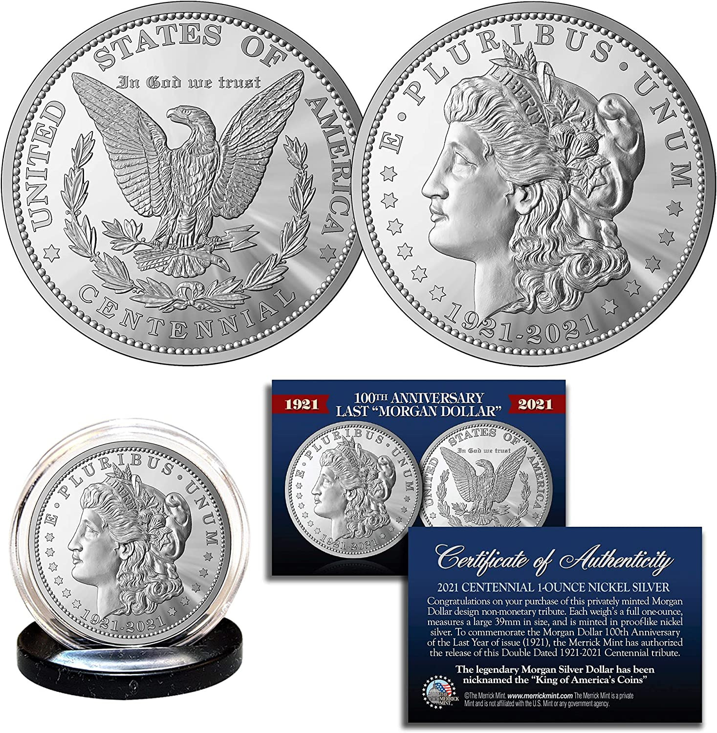 100th Anniversary Morgan Silver Dollar Coin with Certificate