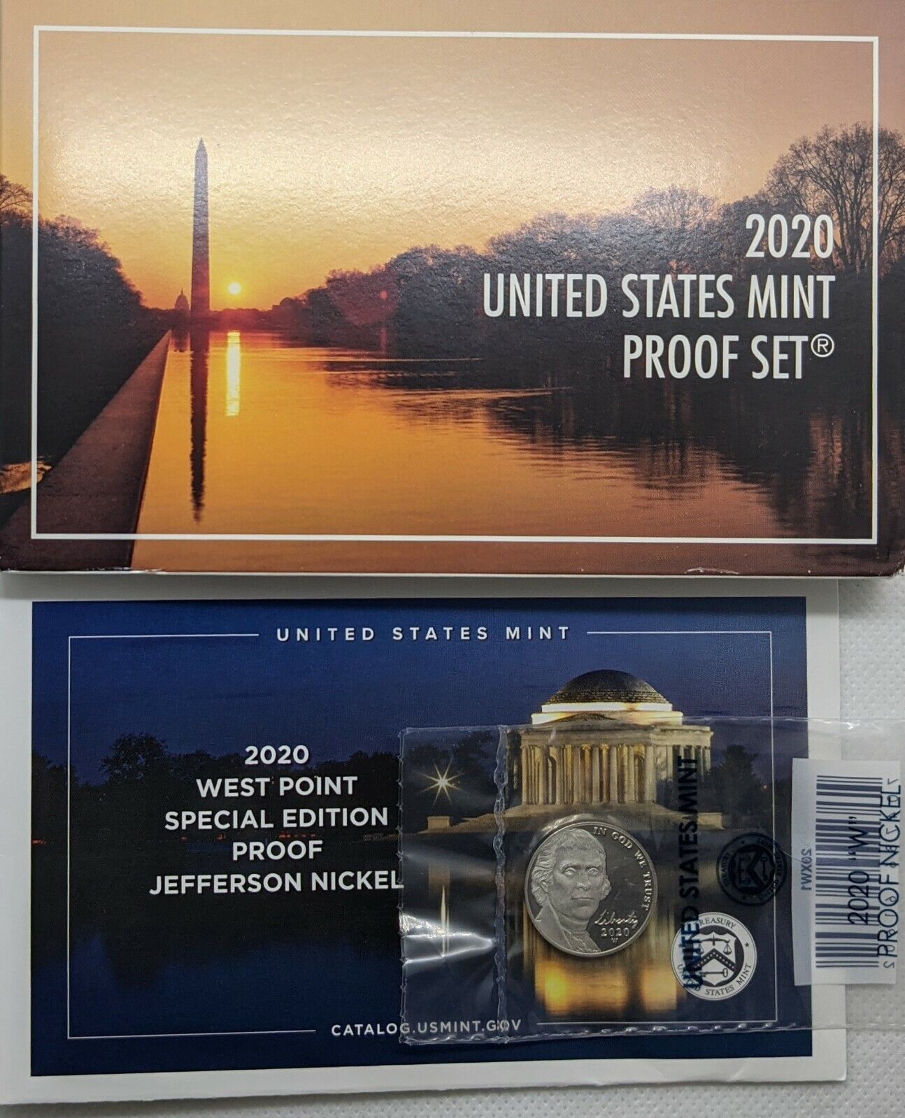 2020 US Mint Proof Set - 11 Coins + Extra W Nickel