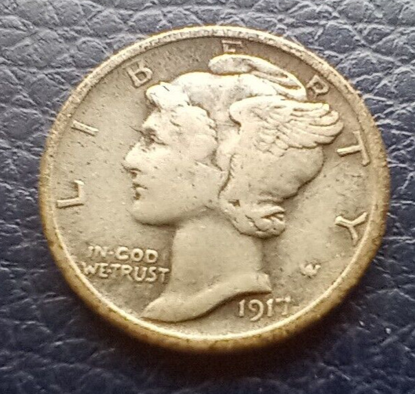 1917 P Mercury Dime - US 90% Silver Coin