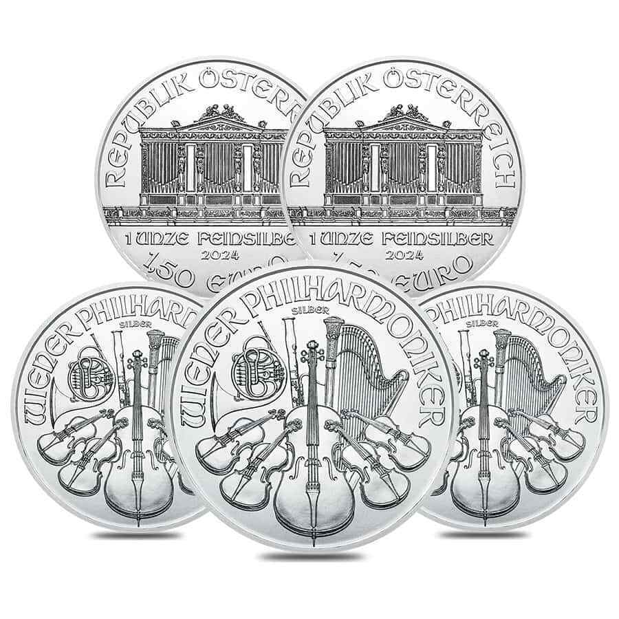 Lot of 5 - 2024 Austrian Silver Philharmonic Coin