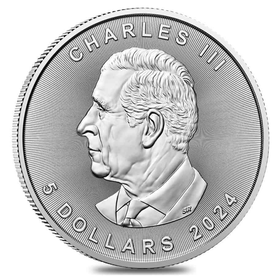 2024 1 oz Canadian Silver Maple Leaf Coin Roll