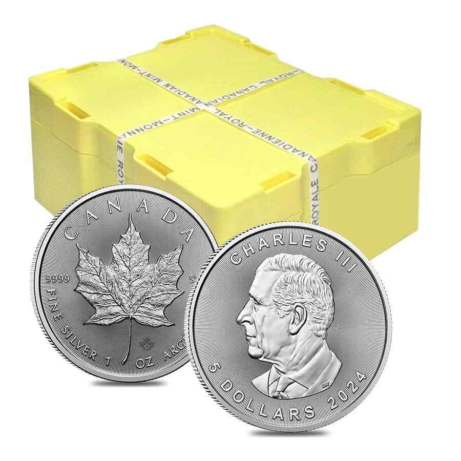 2024 1 oz Canadian Silver Maple Leaf Coin Roll