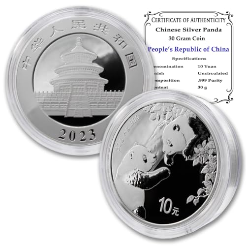 2023 Silver Chinese Panda Coin BU with COA ¥10 Yuan