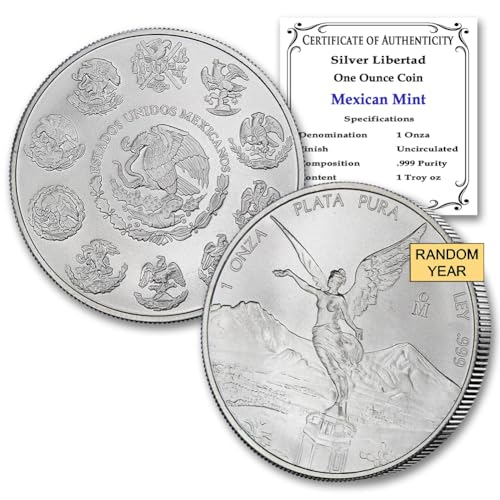 Lot of (5) 1 oz Mexican Silver Libertad Coins