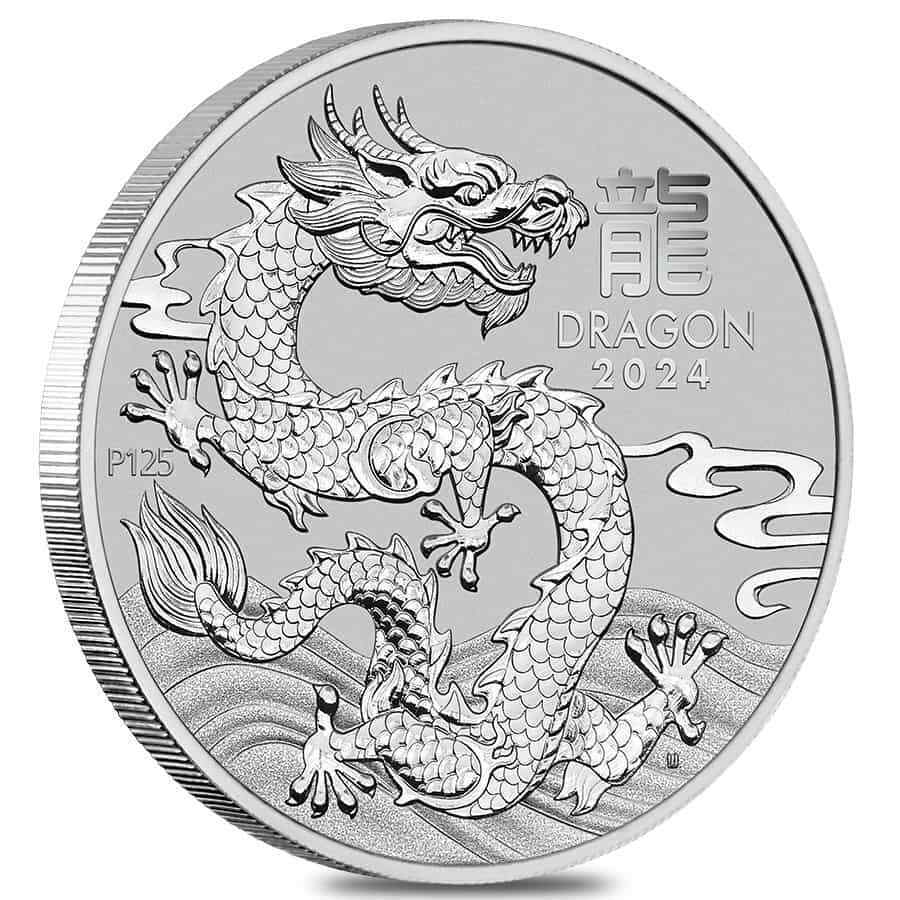 2024 1 oz Platinum Lunar Dragon BU Perth Mint