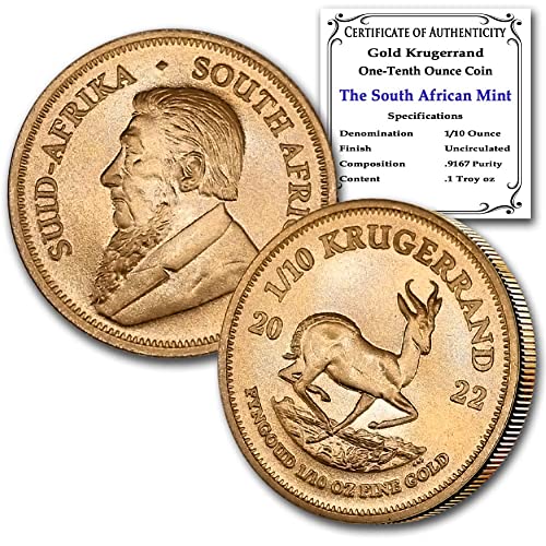 2022 1/10 oz Gold Krugerrand Coin with Certificate