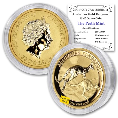 1/2 oz Australian Gold Kangaroo Coin BU w/ COA